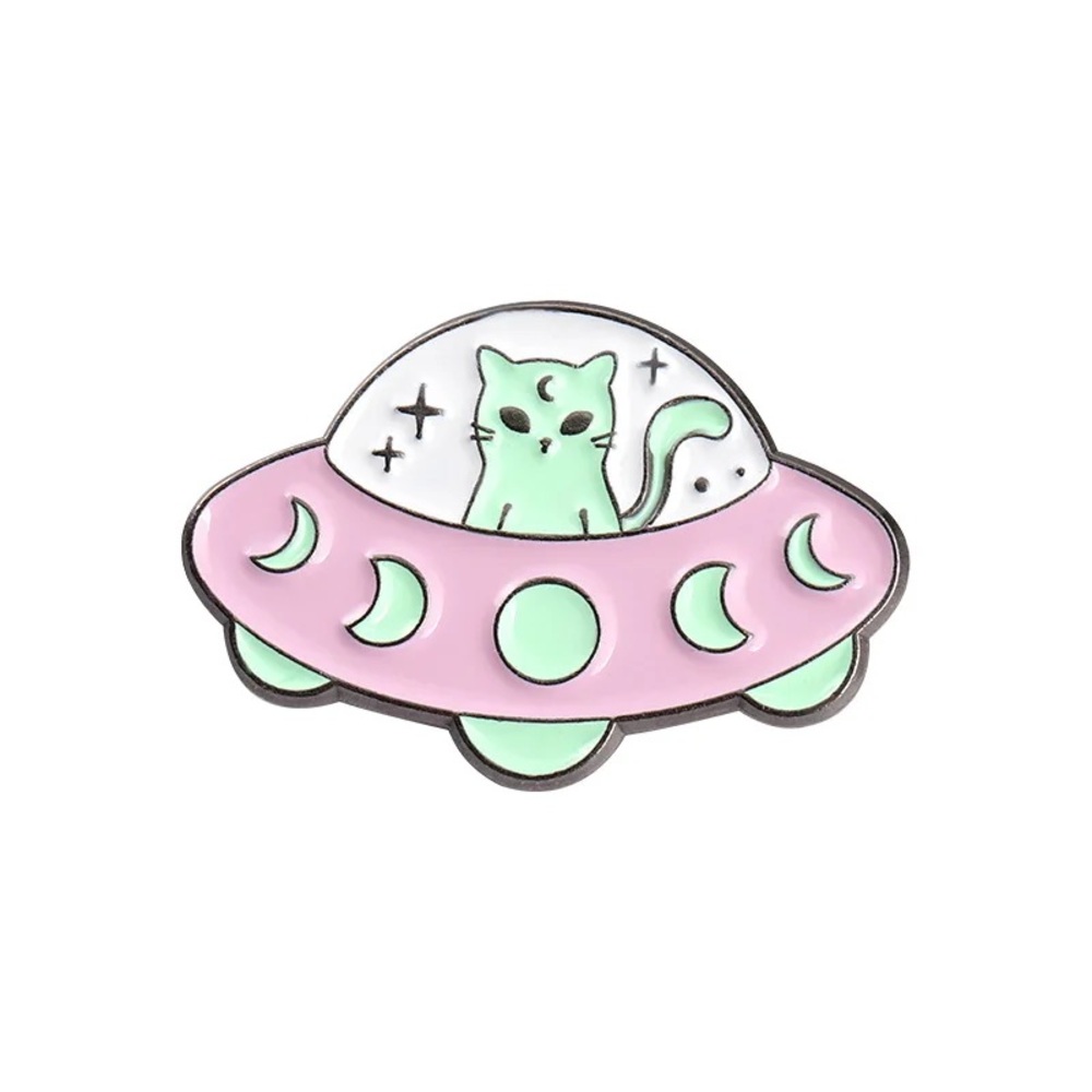 Spaceship Cat Enamel Pin